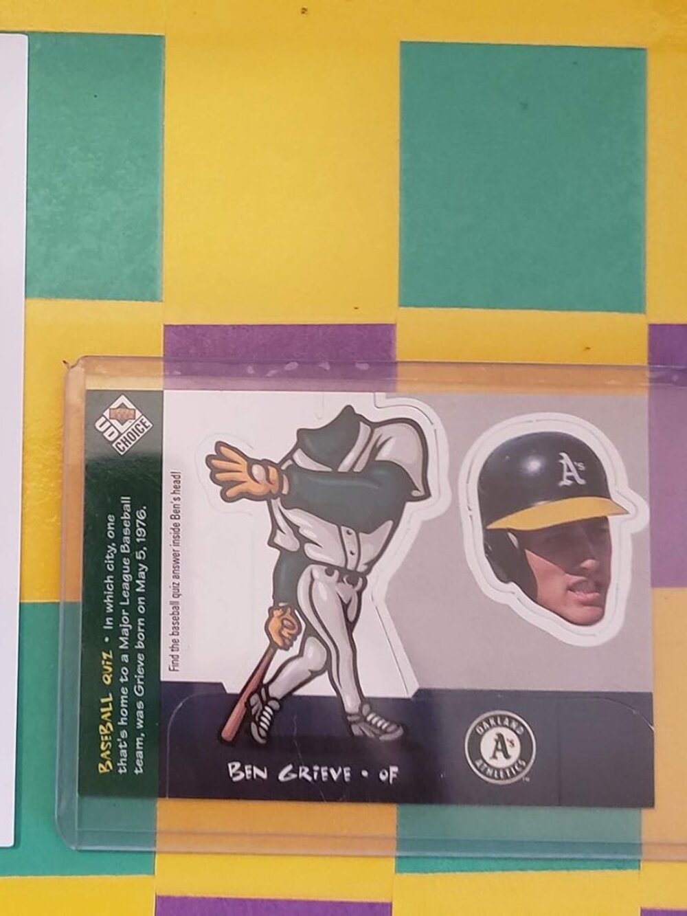1999 The Upper Deck Co LLC® BEN GRIEVE, Oakland Athletics™ Upper Deck Choice™